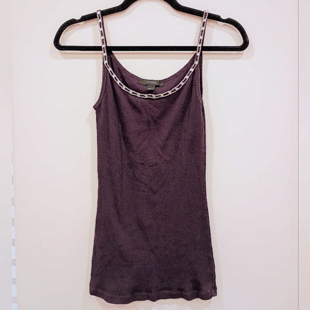 Express Plum Camisole with Silver Beading (S)